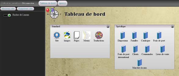 CMS - tableau de bord